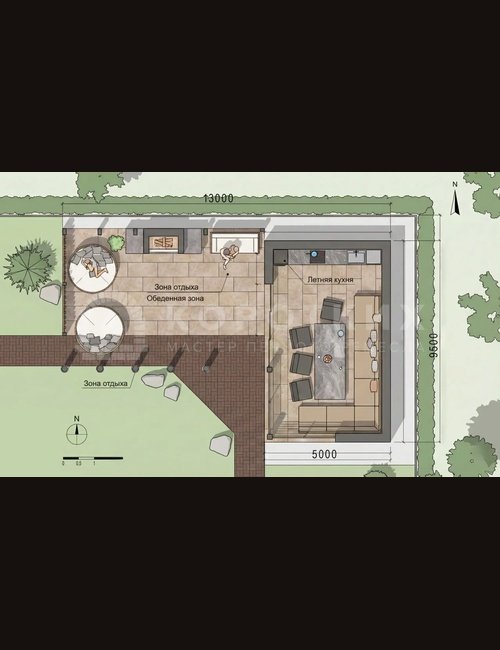 Беседка с мангальной зоной