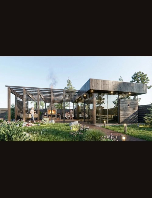 Беседка с мангальной зоной