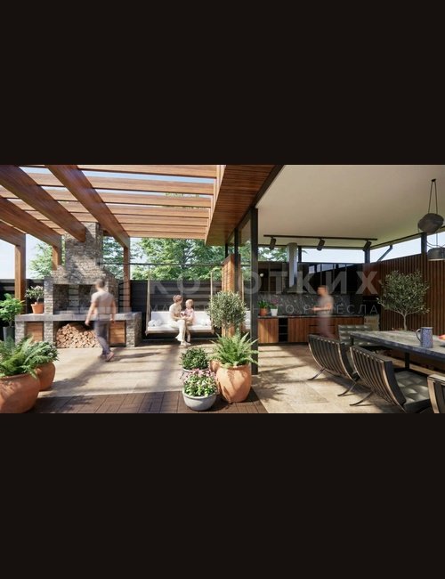 Беседка с мангальной зоной