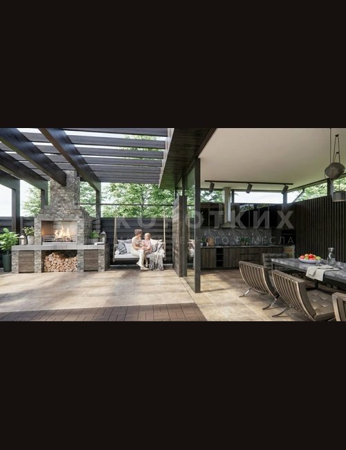 Беседка с мангальной зоной
