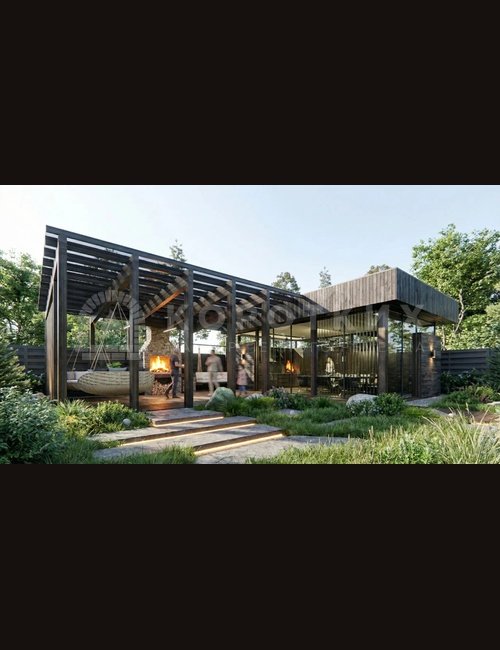 Беседка с мангальной зоной