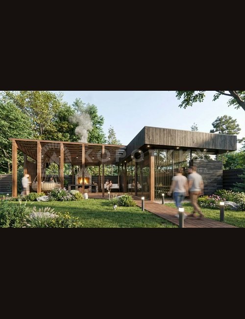 Беседка с мангальной зоной