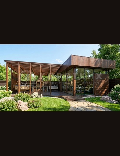 Беседка с мангальной зоной